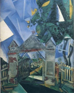The Cemetery Gates detail contemporary Marc Chagall Oil Paintings